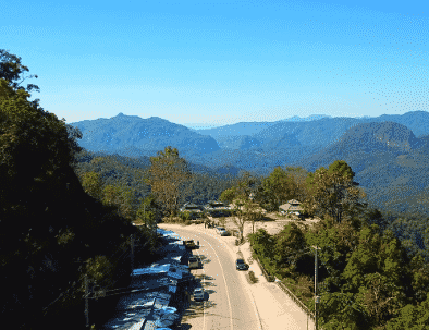 Bright blue skies and mountains in Northern Thailand